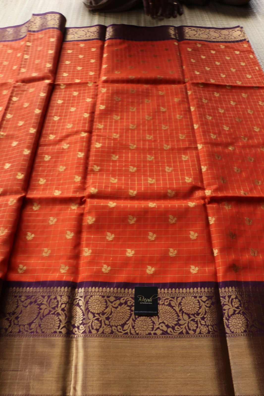RUST ORANGE - PURPLE COMBINATION SAREE TBS26BO