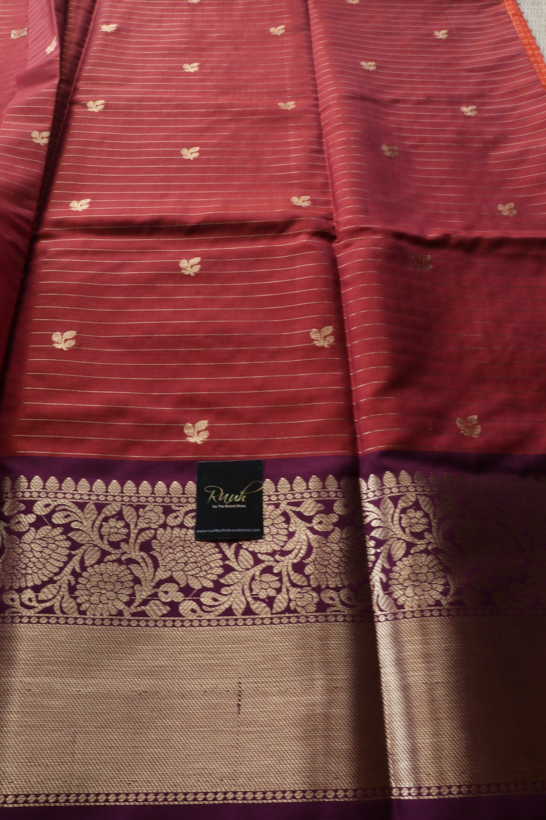 RUST ORANGE - WINE COMBINATION SAREE TBS26BO