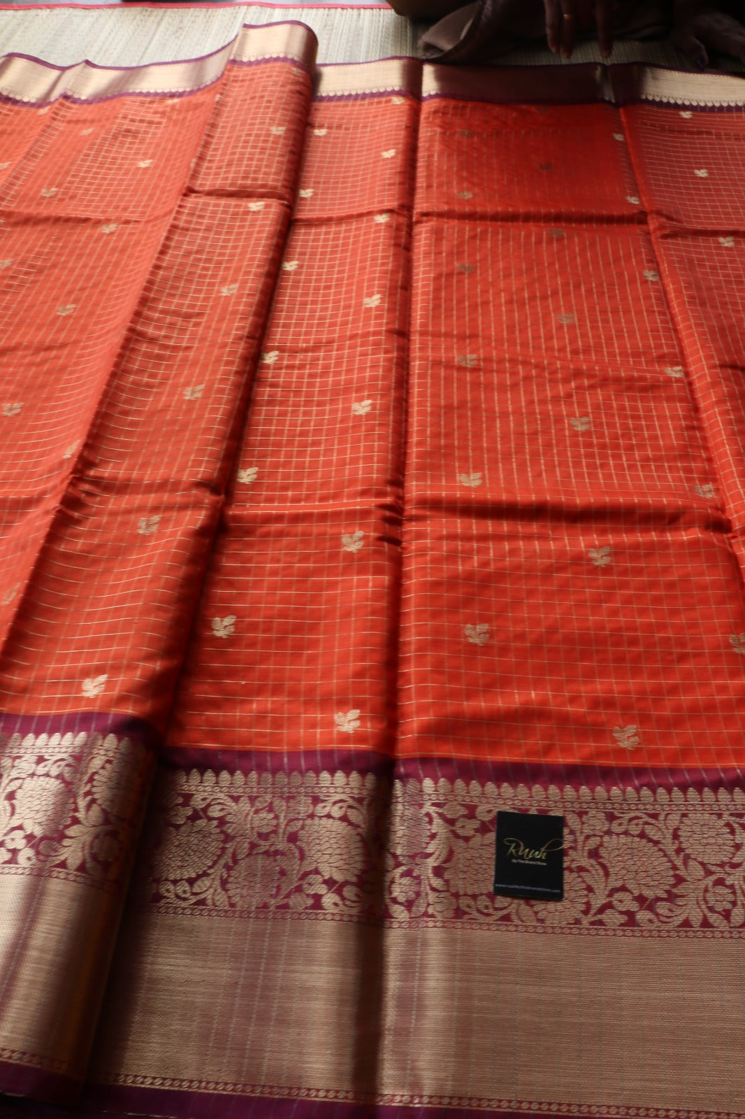 RUST ORANGE - WINE COMBINATION SAREE TBS26BO