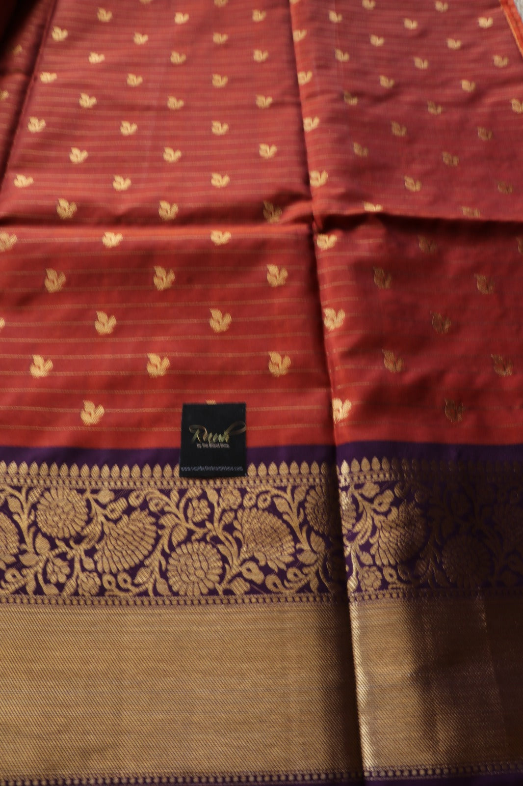 RUST ORANGE - PURPLE COMBINATION SAREE TBS26BO