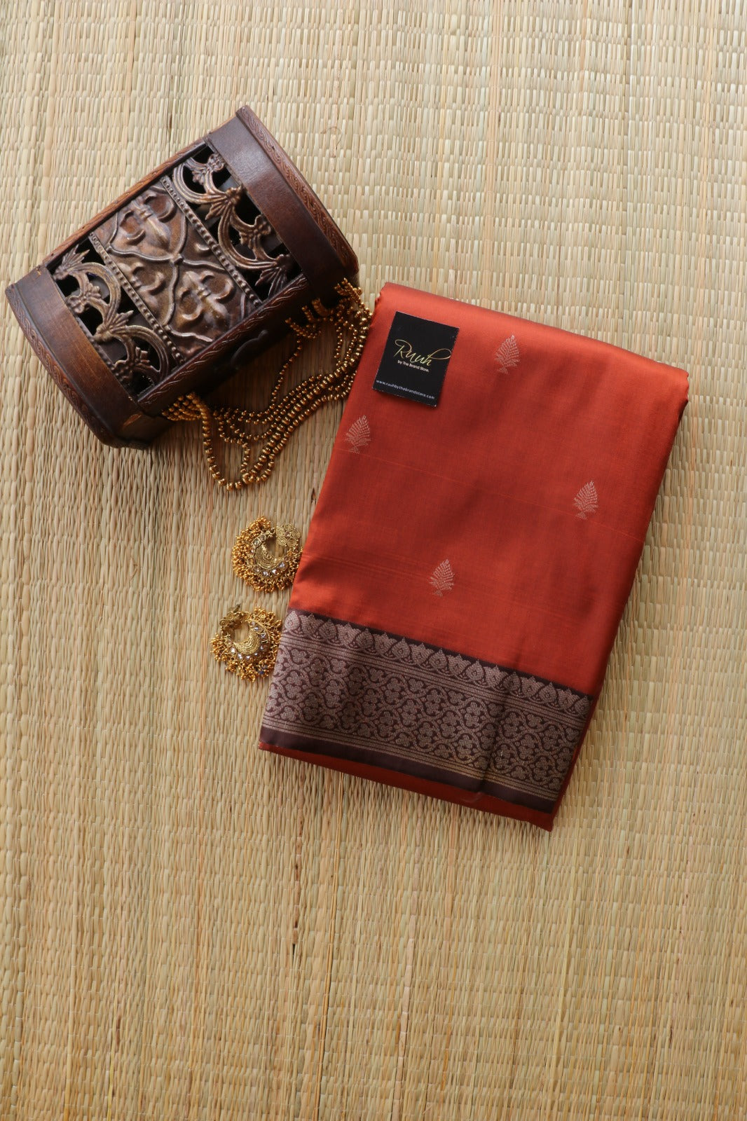 RUST COLOUR SEMI SILK SAREE 2-TBS26SS1