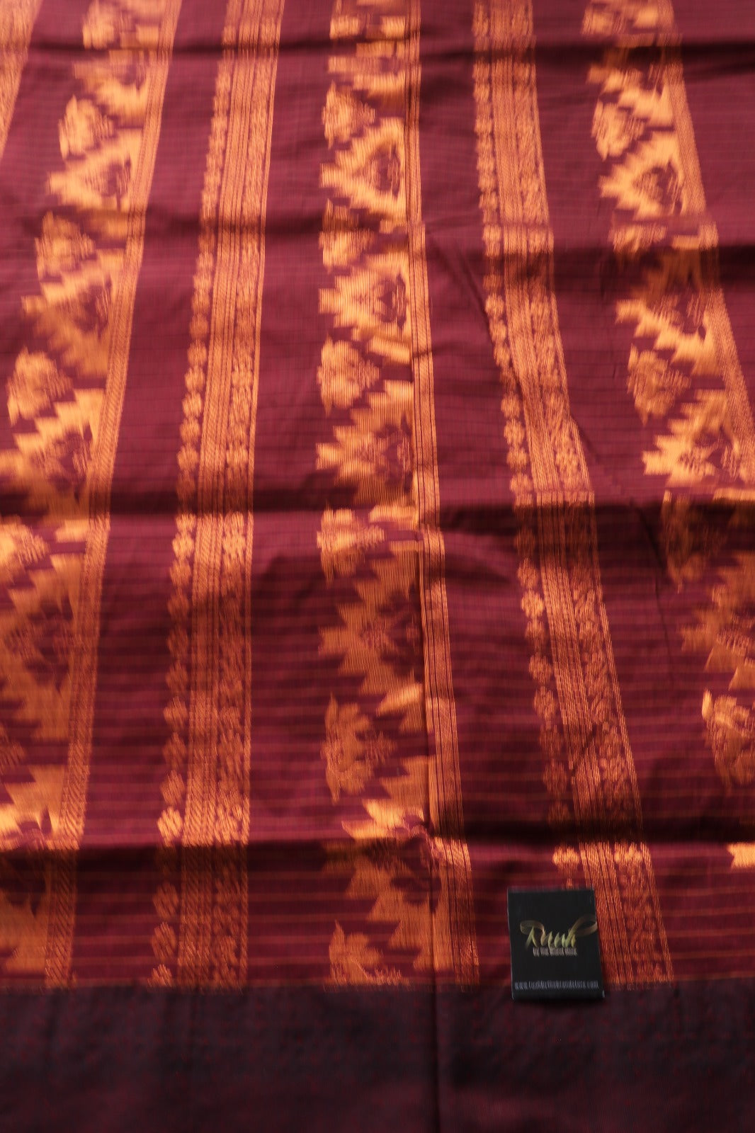 MUSTARD YELLOW WITH MAROON KALYANI COTTON