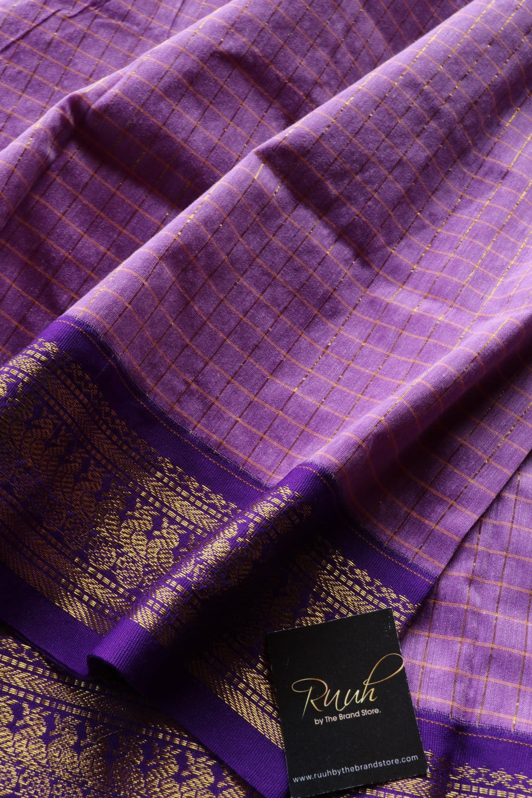 LAVENDER WITH PURPLE KALYANI COTTON