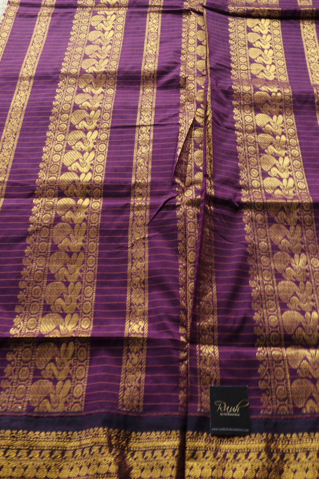 MAROON WITH PURPLE KALYANI COTTON