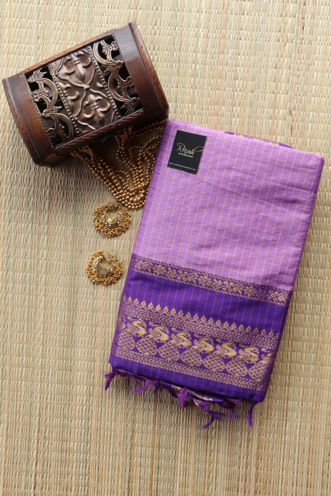 LAVENDER WITH PURPLE KALYANI COTTON