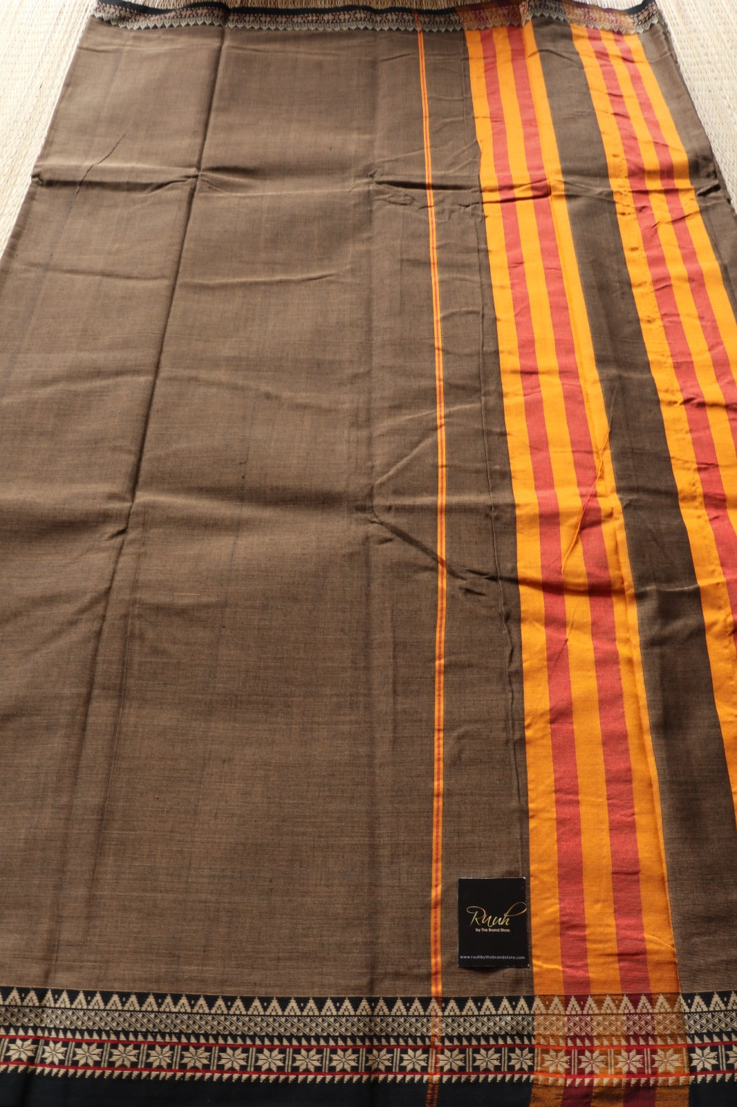 DARK GREY NARAYANPETH COTTON SAREE