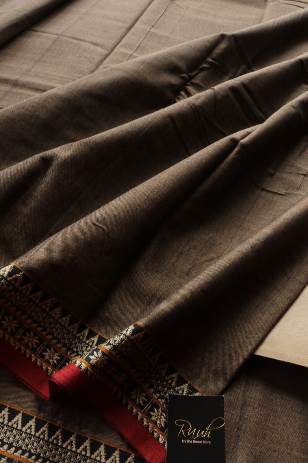 DARK GREY NARAYANPETH COTTON SAREE