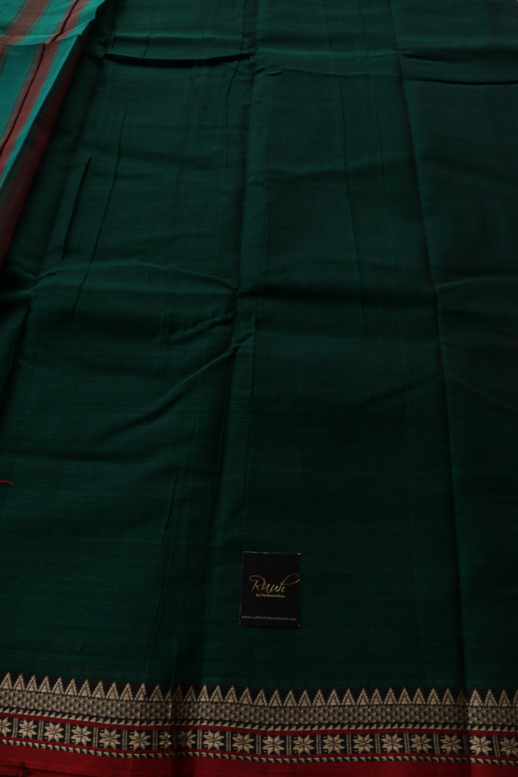 DARK GREEN NARAYANPETH COTTON SAREE