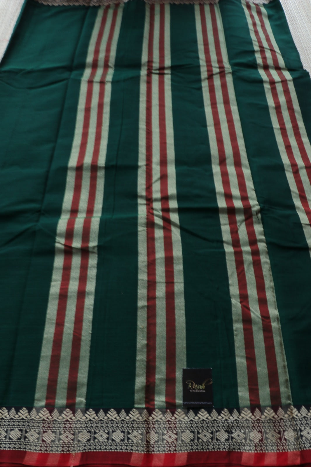 DARK GREEN NARAYANPETH COTTON SAREE