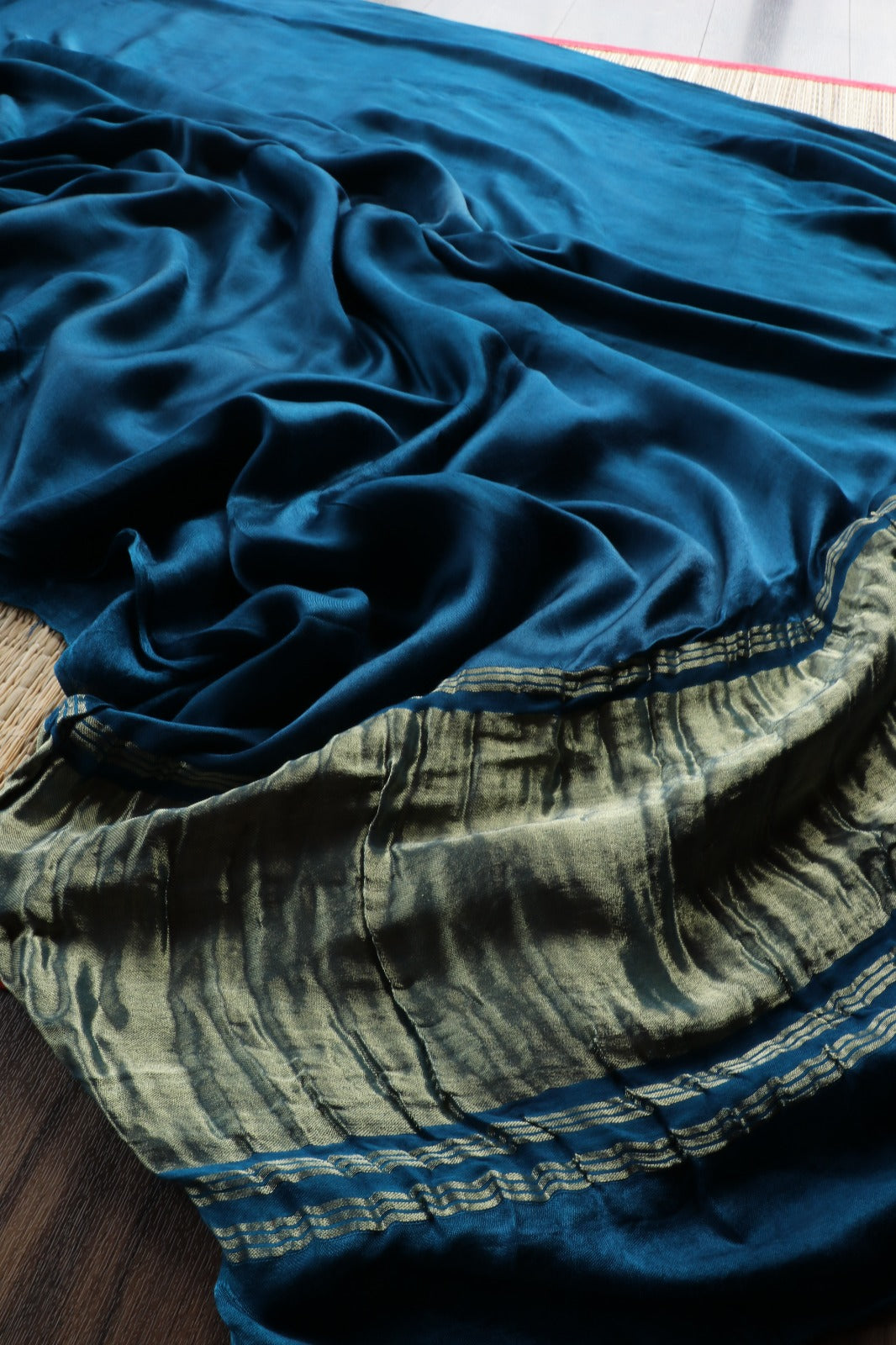 BLUE PLAIN MODAL SILK SAREE
