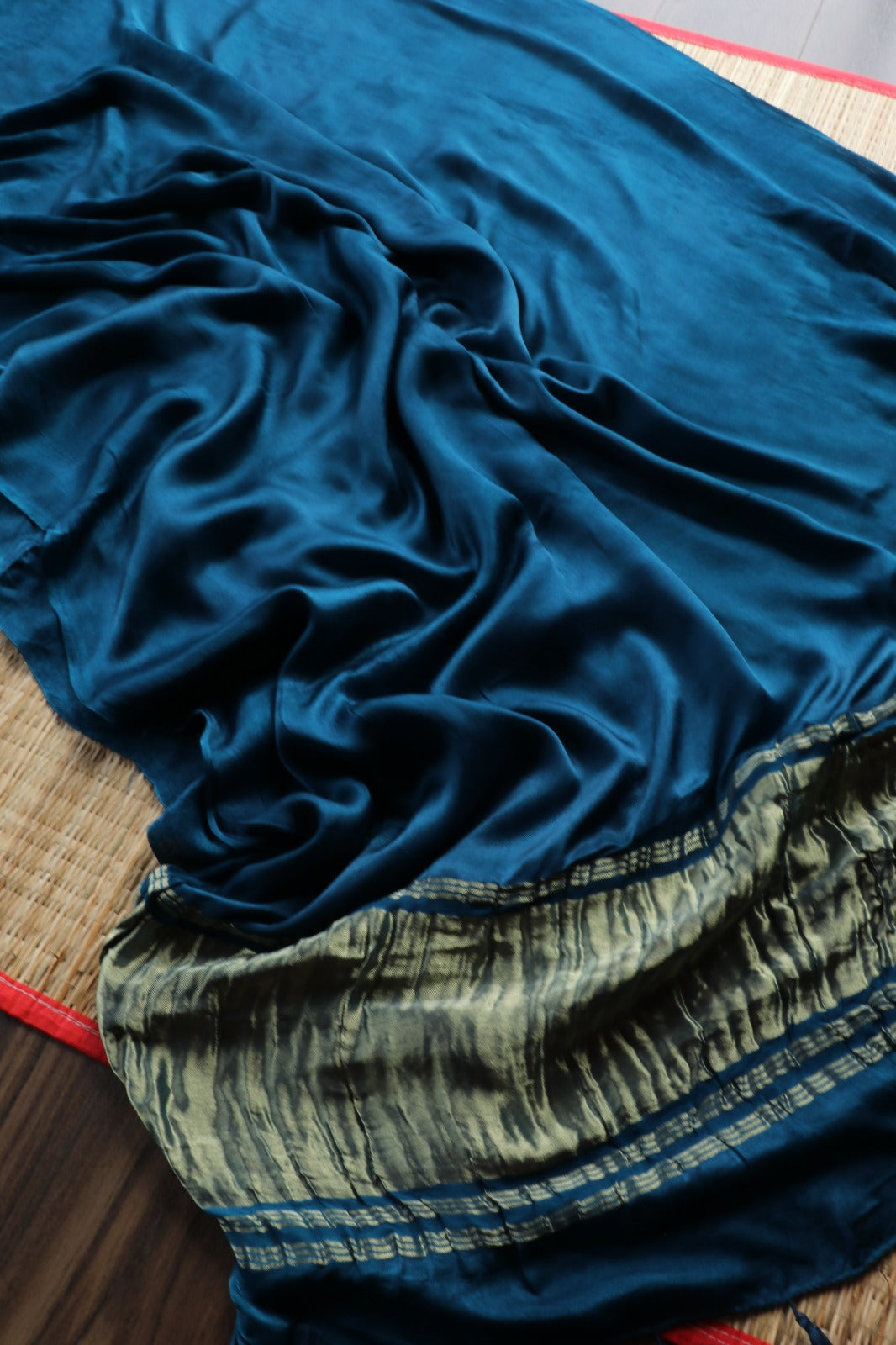 BLUE PLAIN MODAL SILK SAREE