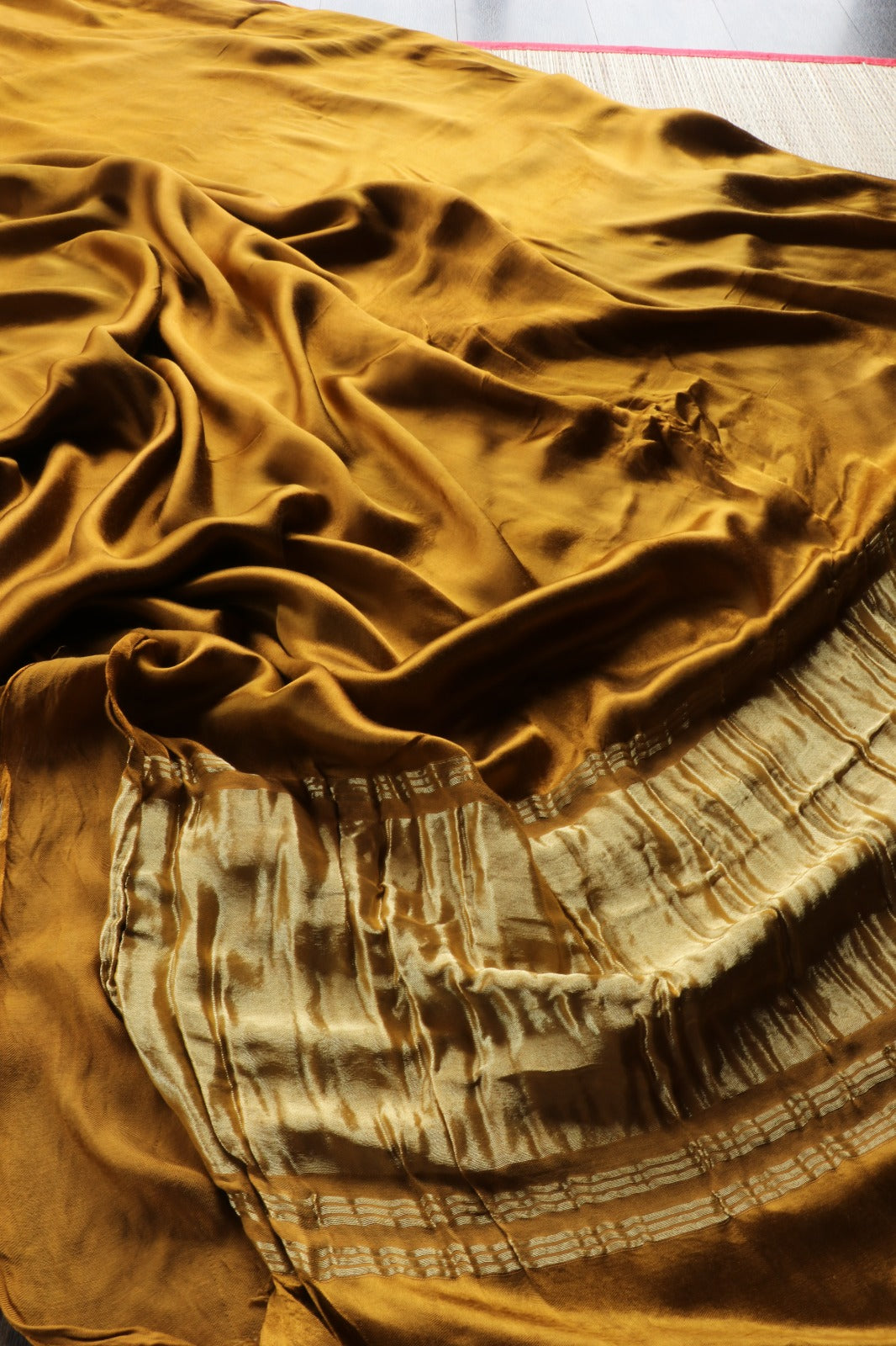 GOLDEN YELLOW PLAIN MODAL SILK SAREE