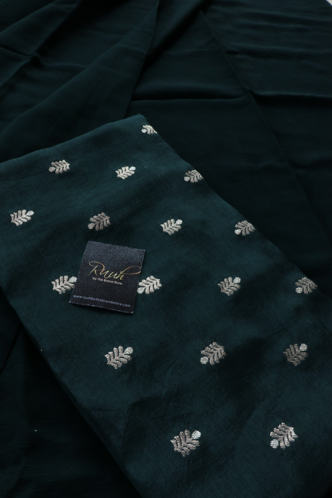 DARK GREEN VISCOSE GEORGETTE SAREE