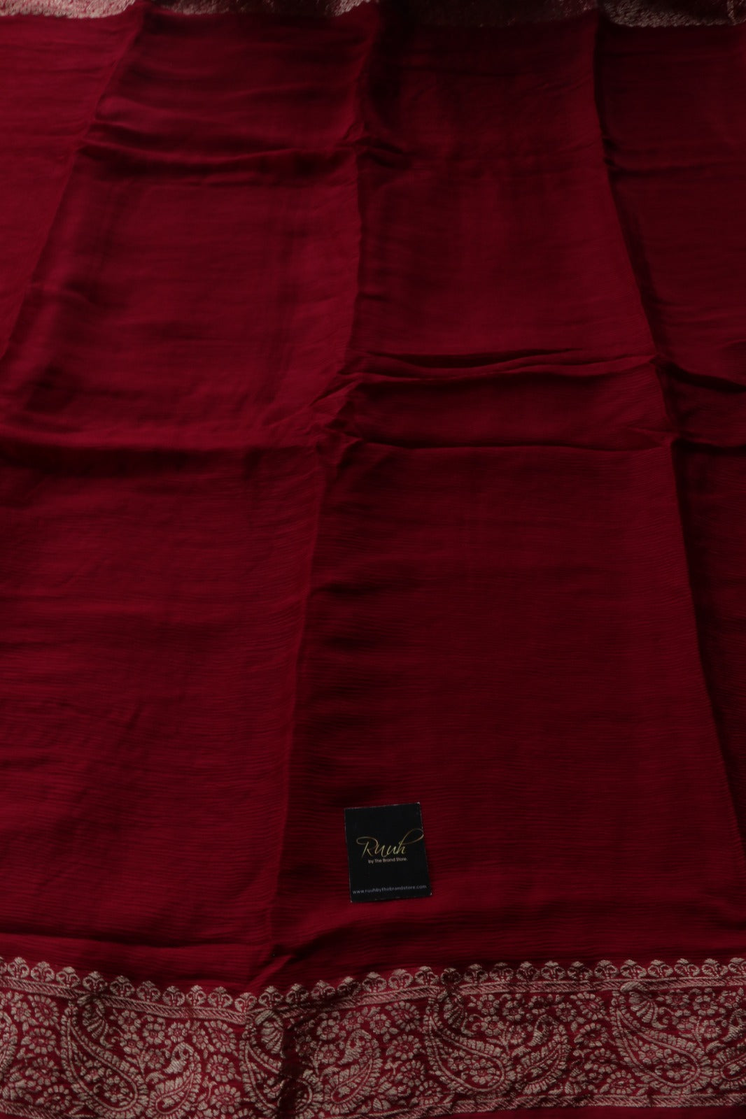 PINKISH MAROON VISCOSE CHINNON SAREE