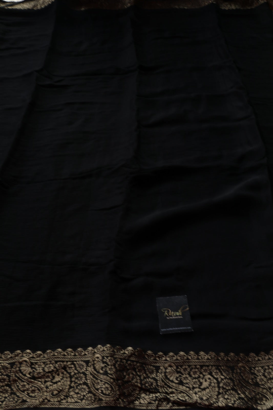 BLACK VISCOSE CHINNON SAREE-TBS26VP