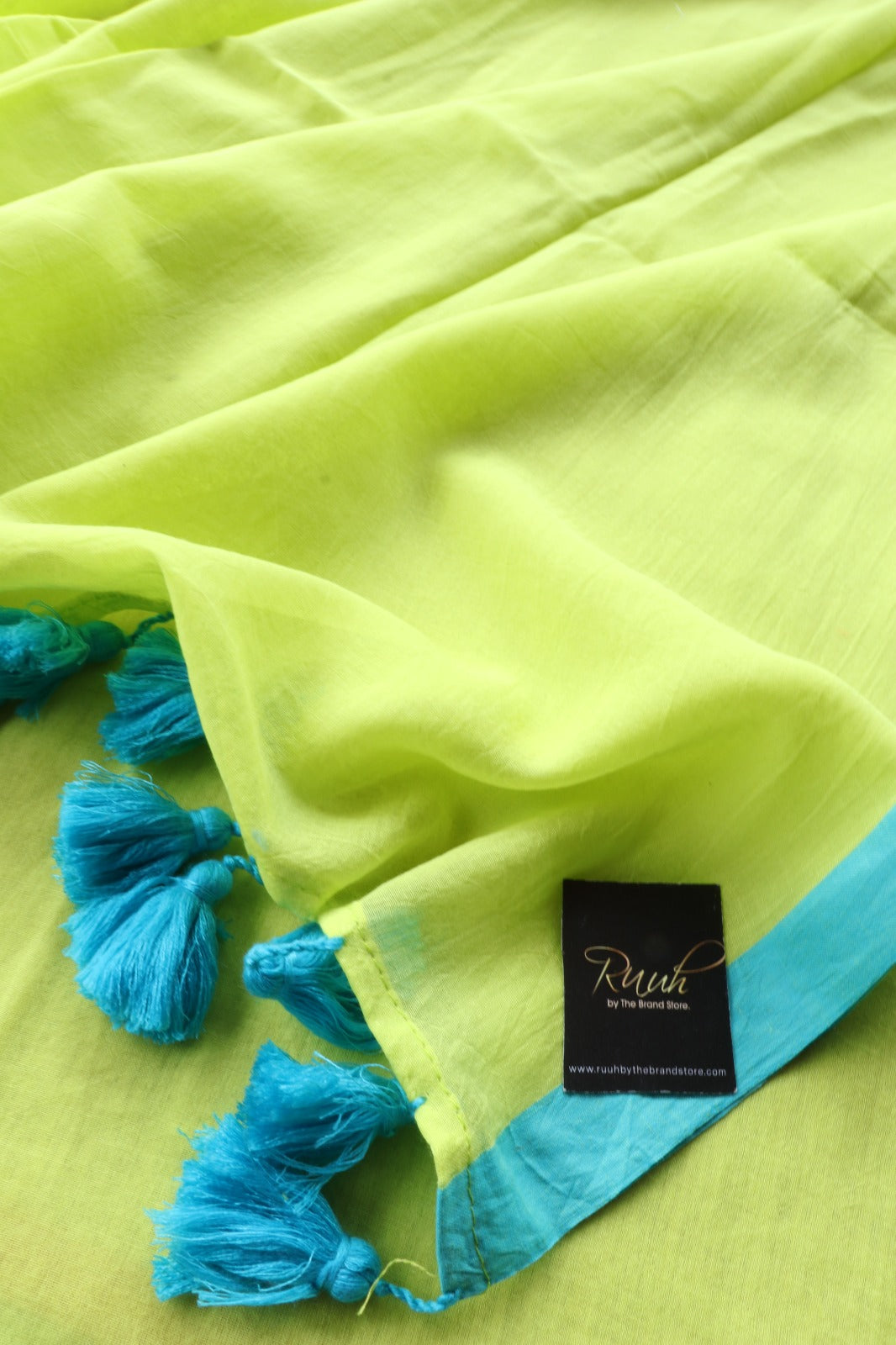 NEON - BLUE PLAIN MULMUL SAREE