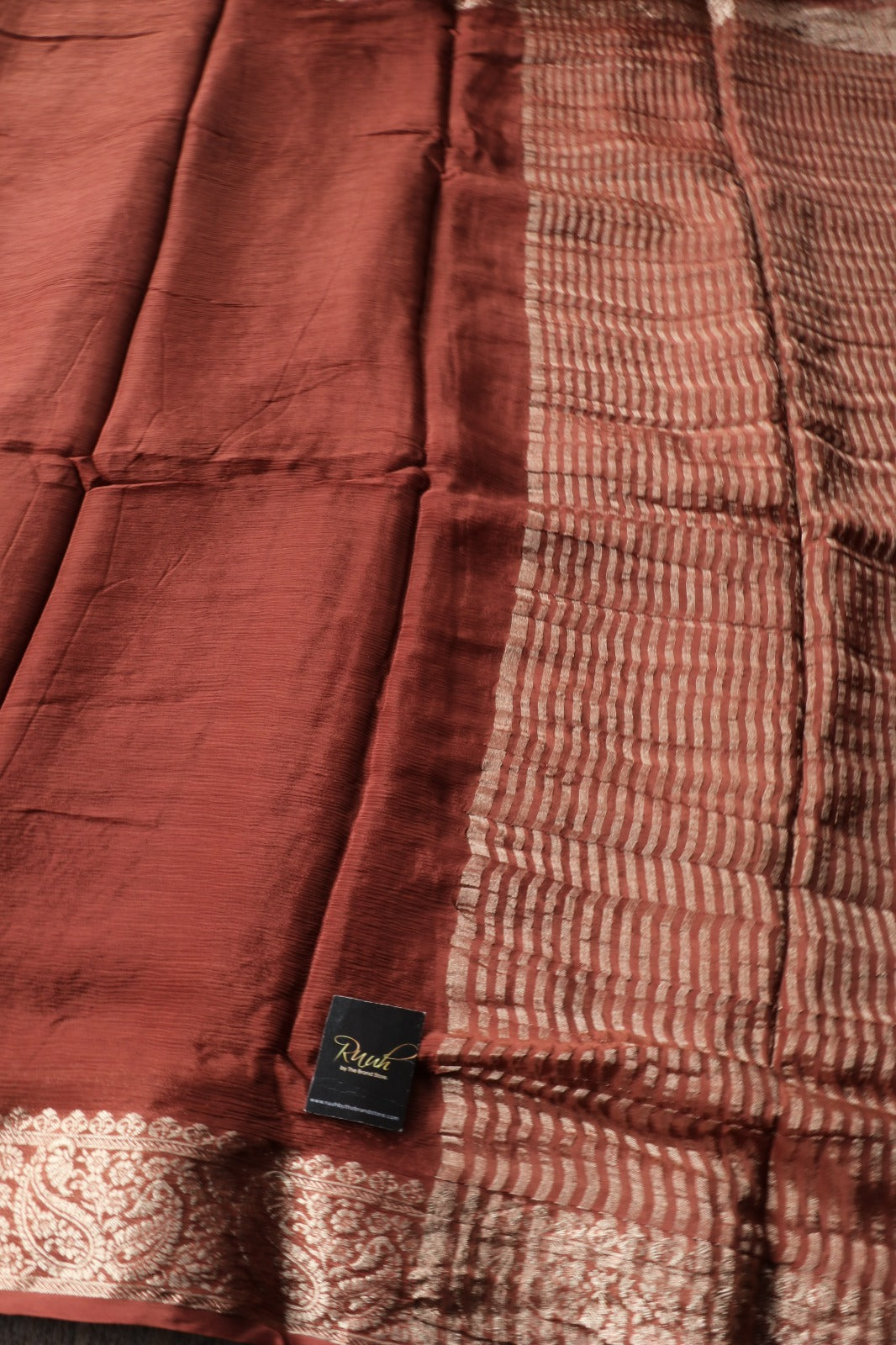 BROWN VISCOSE CHINNON SAREE