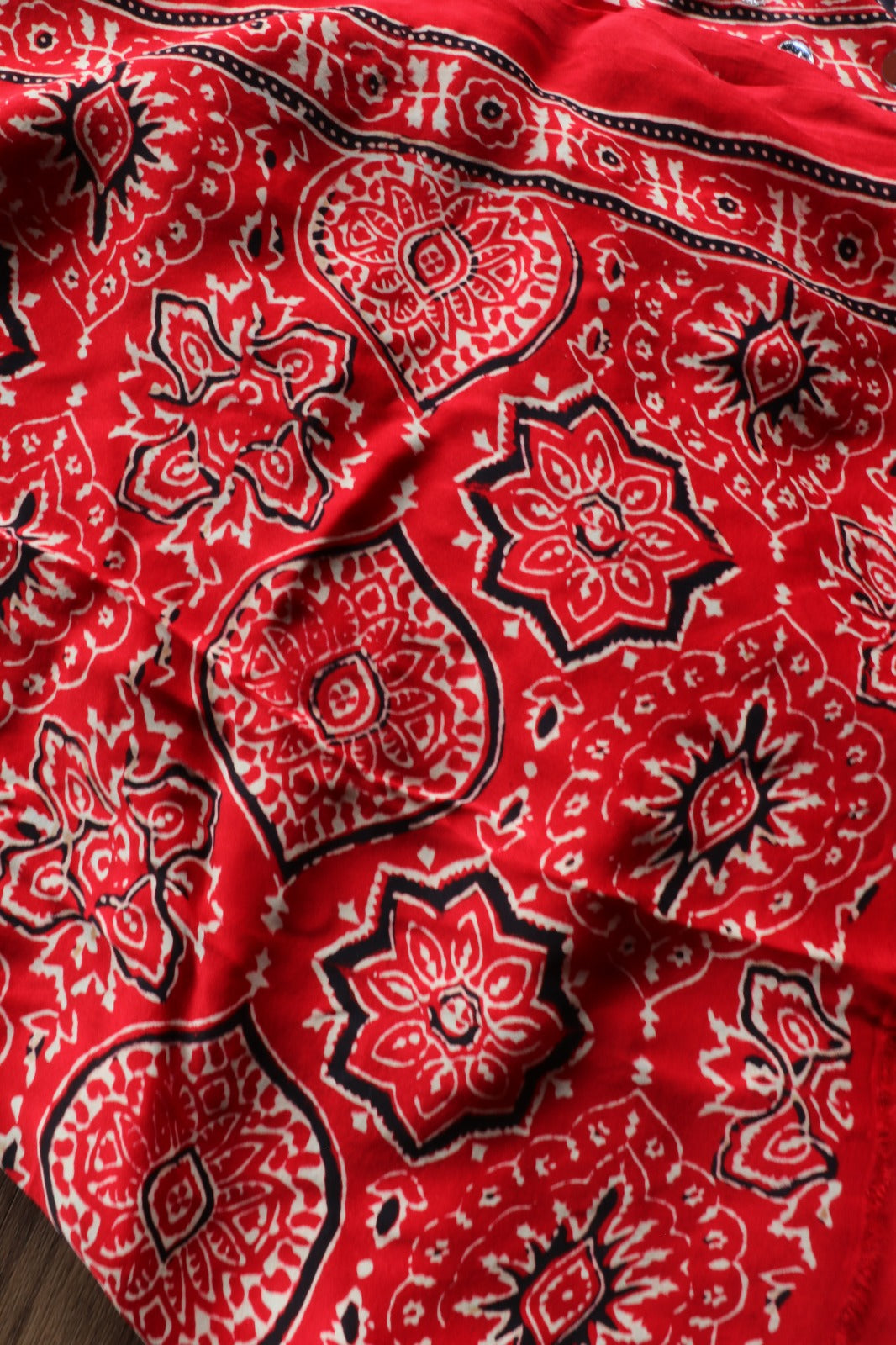 AJRAKH MODAL SILK WITH MIRROR WORK