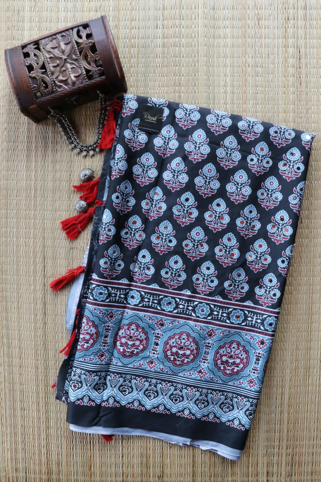 SEMI MODAL SILK WITH MIRROR WORK- TBS26SMM