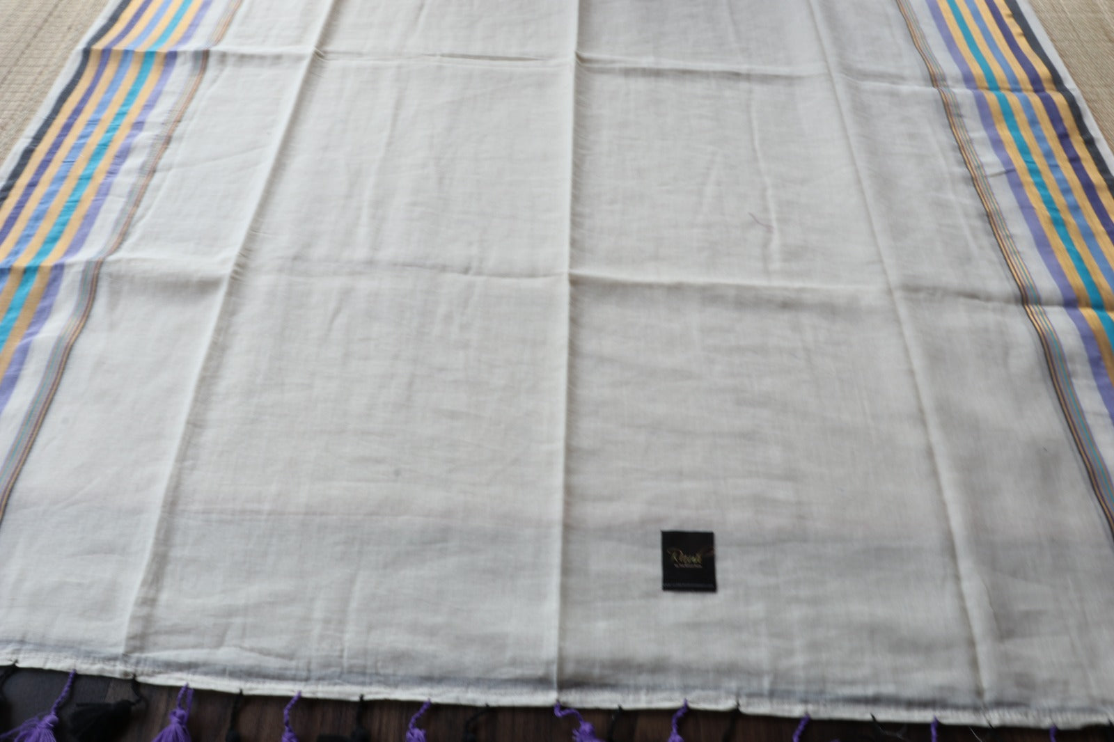 MUL COTTON WITH BLUE & BLACK BORDER-TBS26VC
