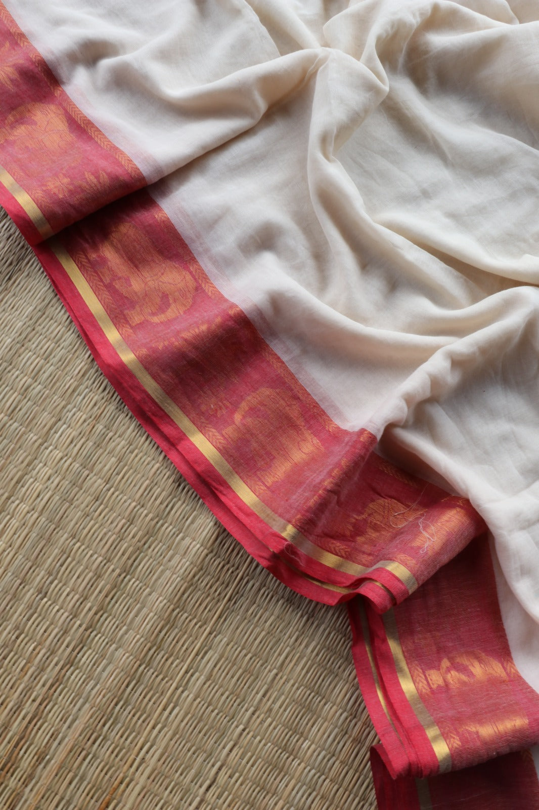 MUL COTTON SAREE JACQUARD BORDER- TBS26VC