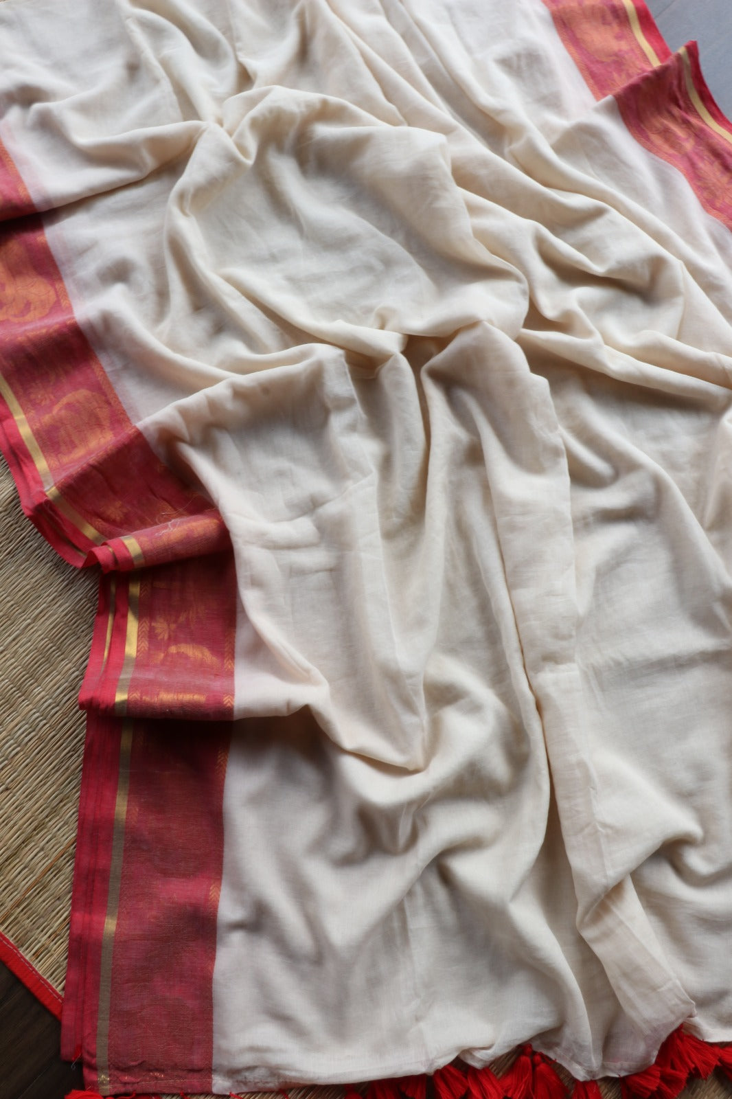 MUL COTTON SAREE JACQUARD BORDER- TBS26VC