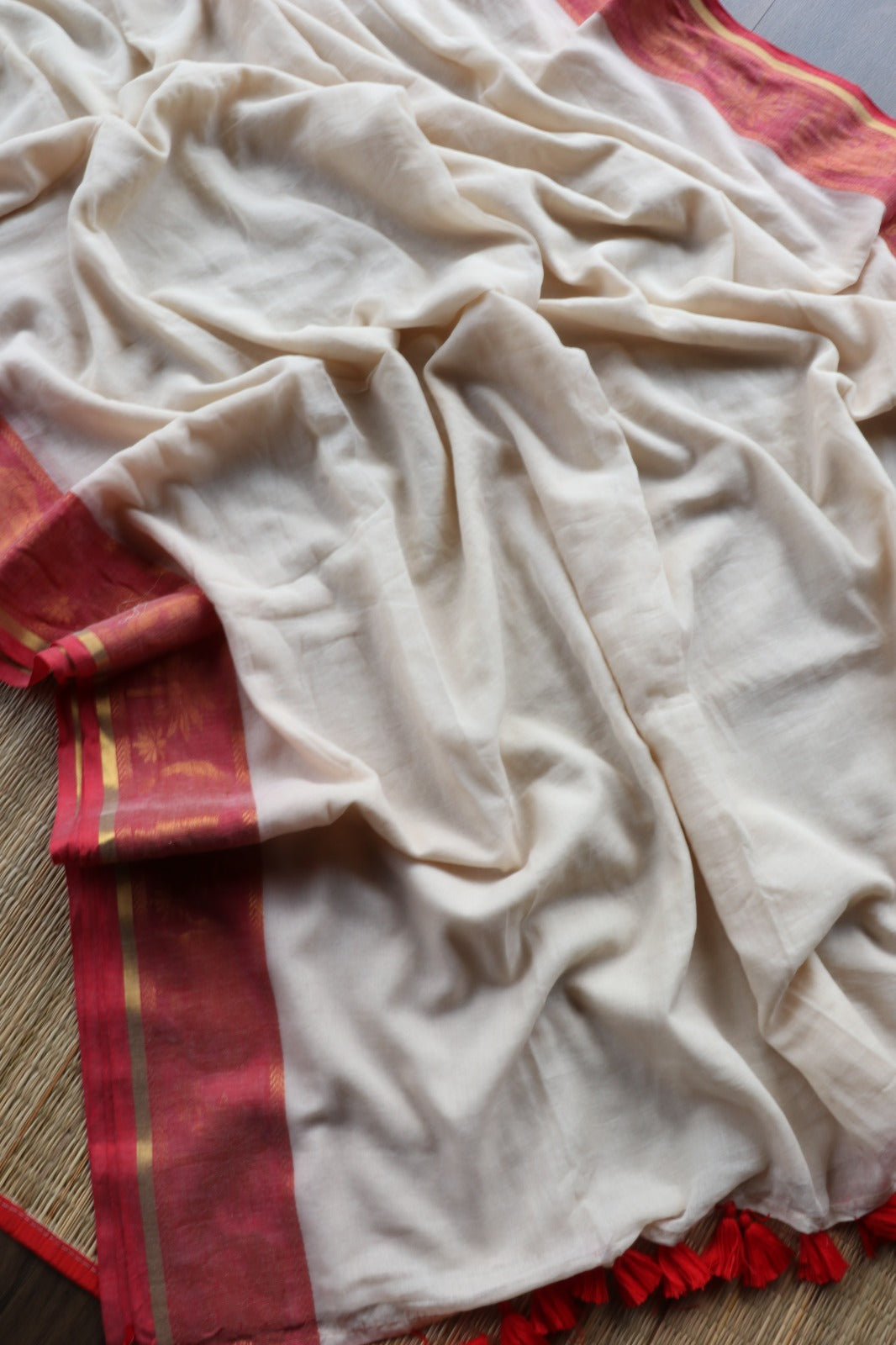 MUL COTTON SAREE JACQUARD BORDER- TBS26VC