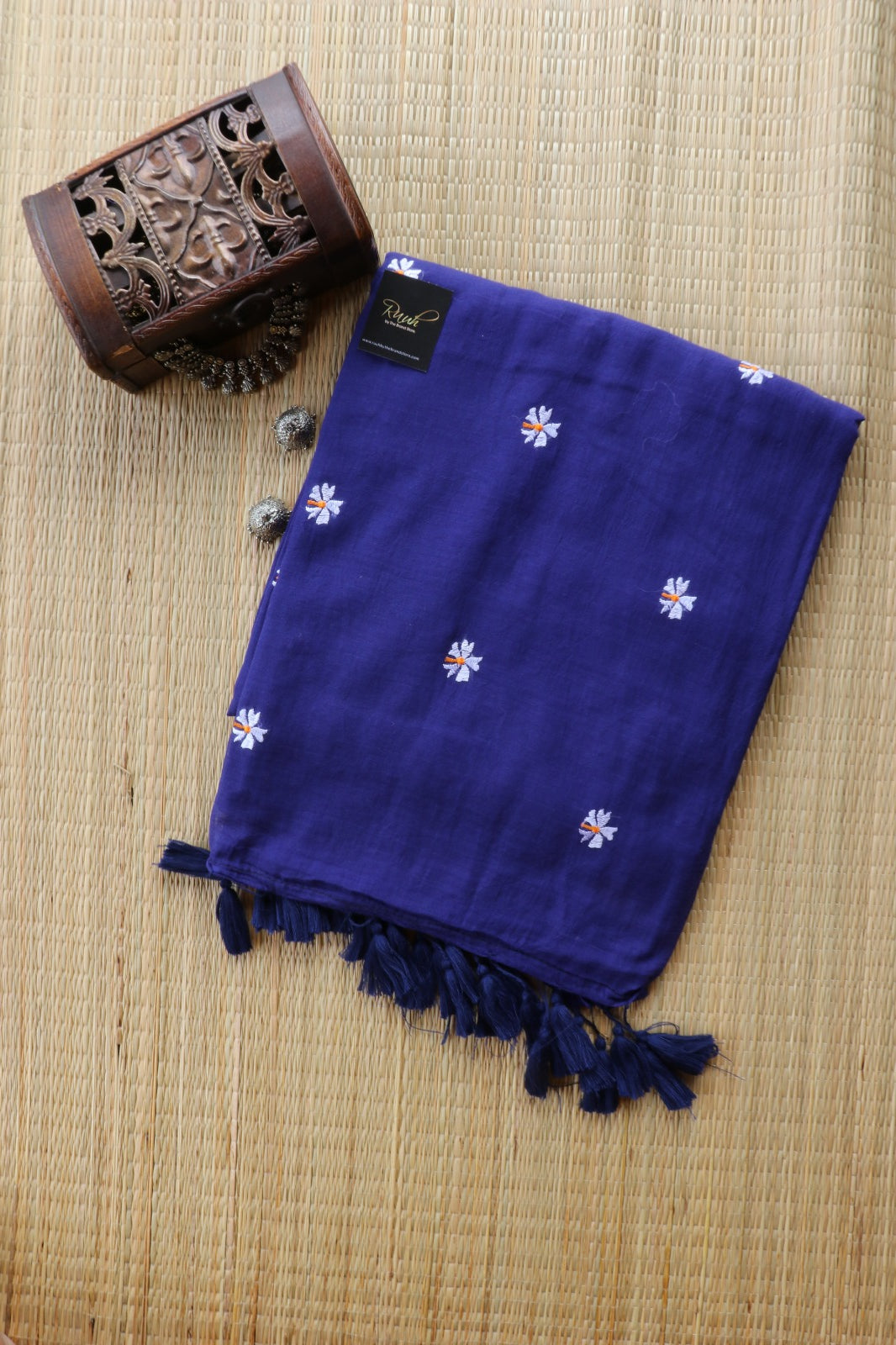 BLUE MULMUL PARIJAT EMBROIDERY-TBS26MPE