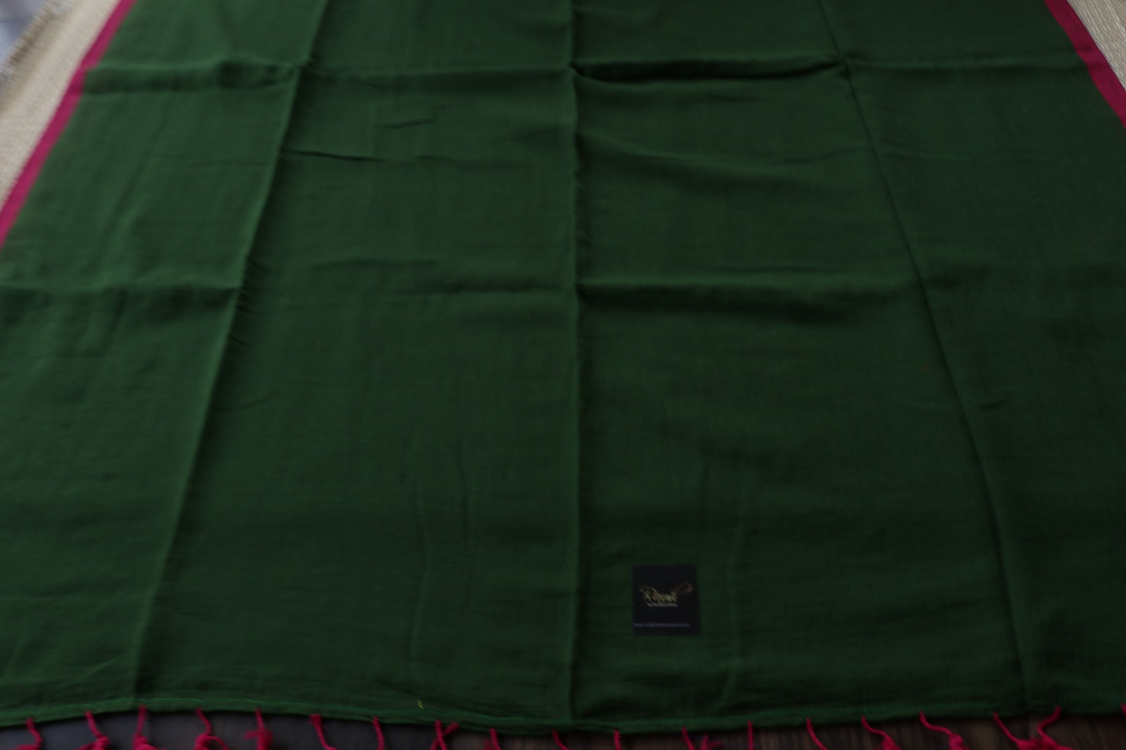 GREEN-PINK PLAIN MULMUL SAREE-TBS26MP