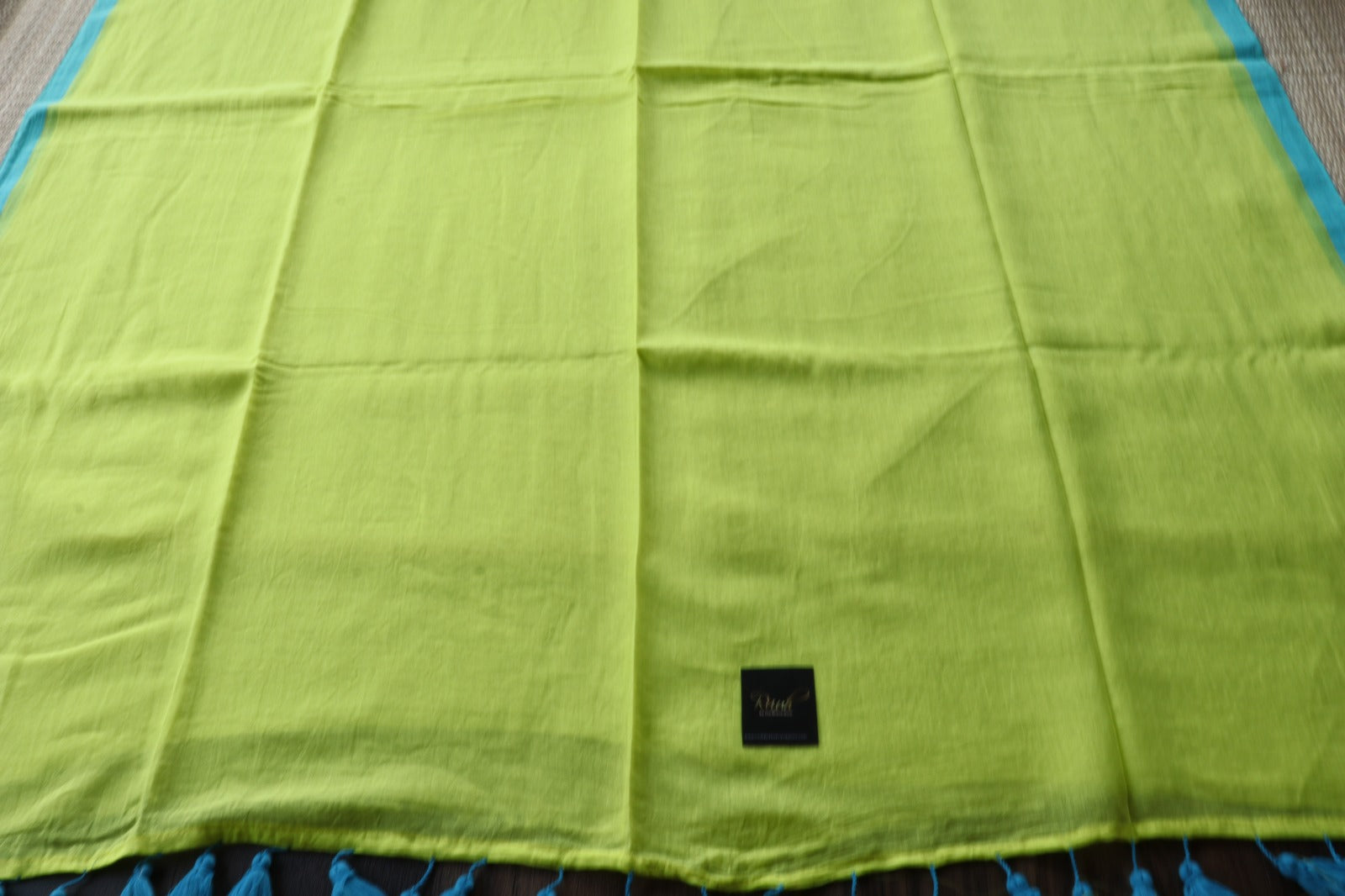 NEON- BLUE PLAIN MULMUL SAREE-TBS26MP