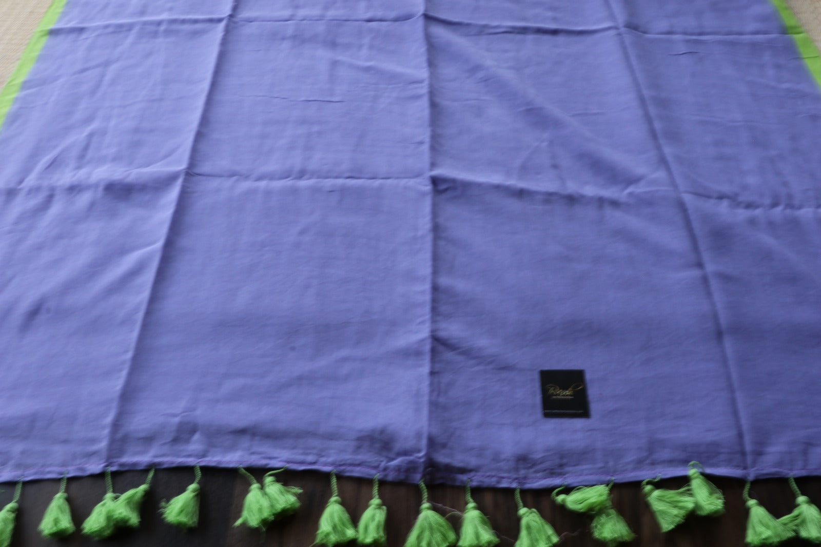 LAVENDER -GREEN PLAIN MULMUL SAREE-TBS26MP