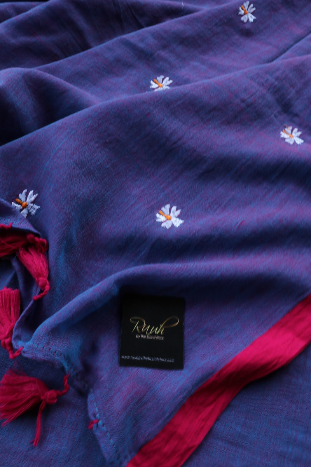 BLUE MULMUL PARIJAT EMBROIDERY-TBS26MPE