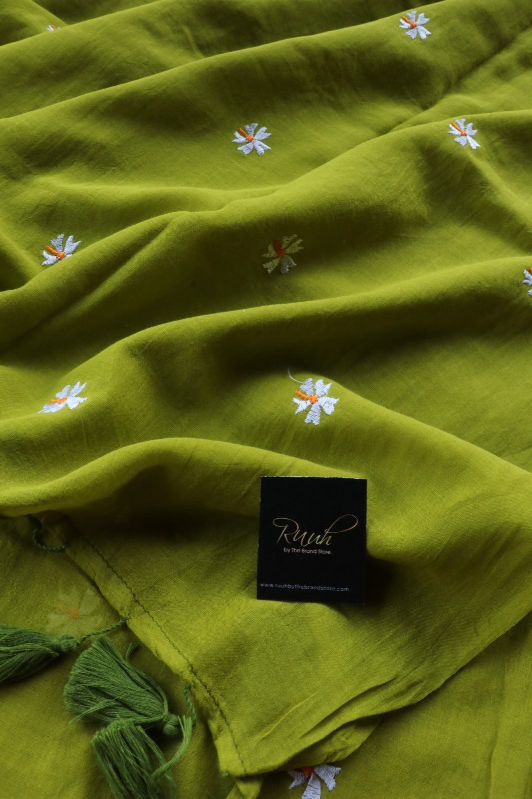 GREEN MULMUL PARIJAT EMBROIDERY-TBS26MPE