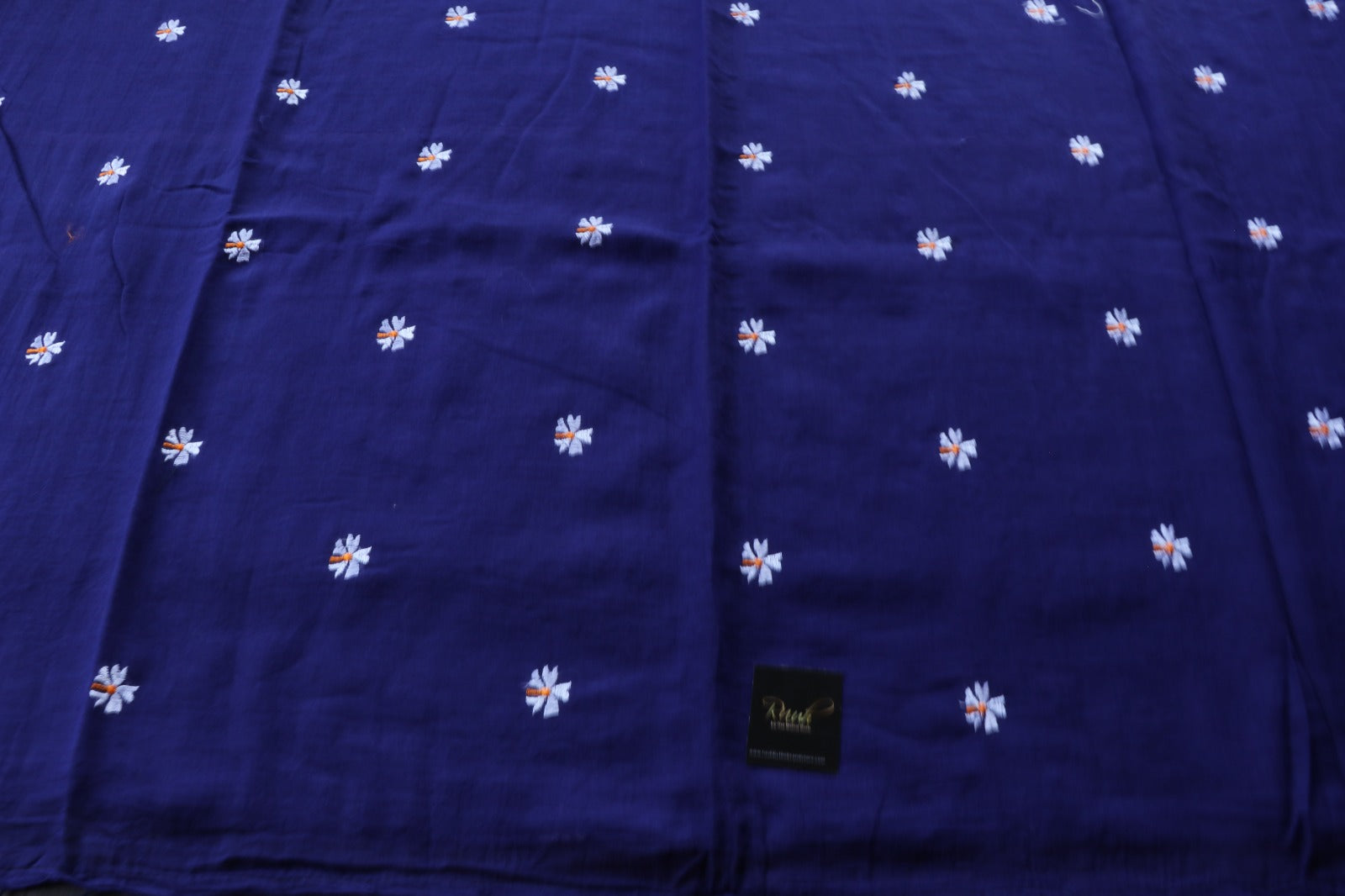 NAVY BLUE MULMUL PARIJAT EMBROIDERY-TBS26MPE