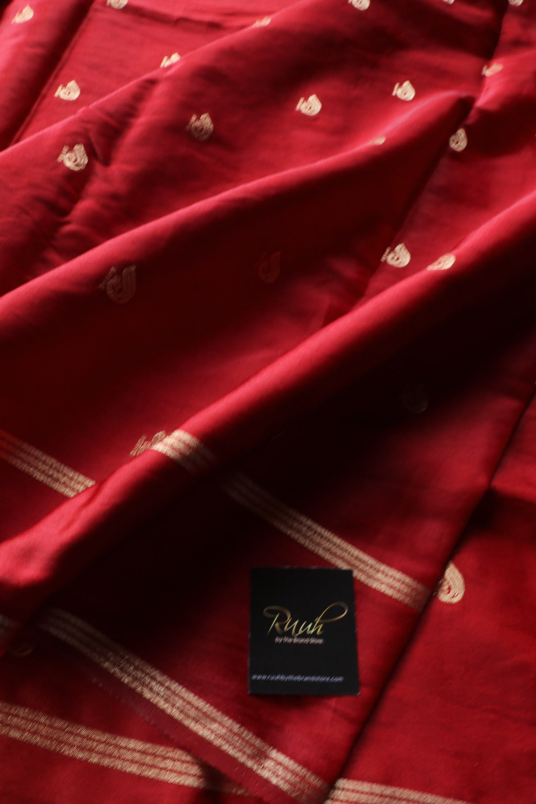 DEEP RED VISCOSE SILK SAREE
