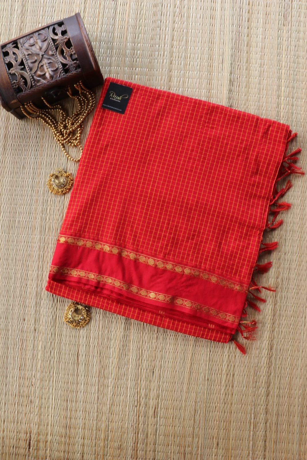 RED KALYANI COTTON SAREE - TBS26KC1