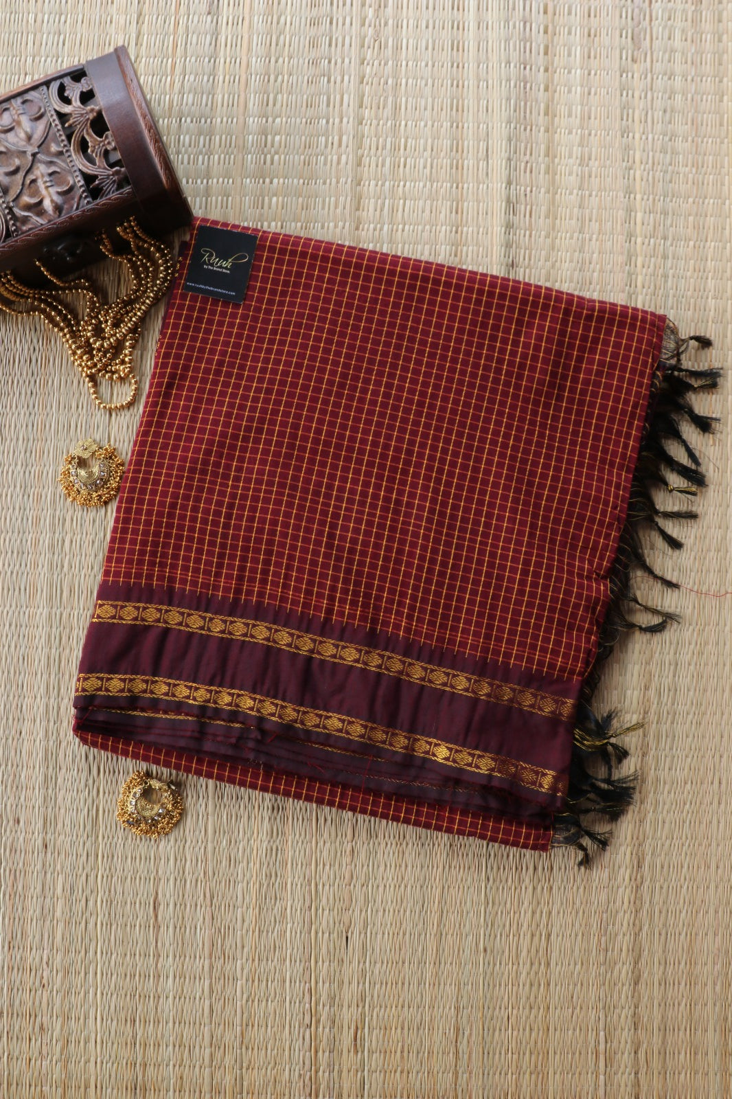 MAROON KALYANI COTTON SAREE - TBS26KC1