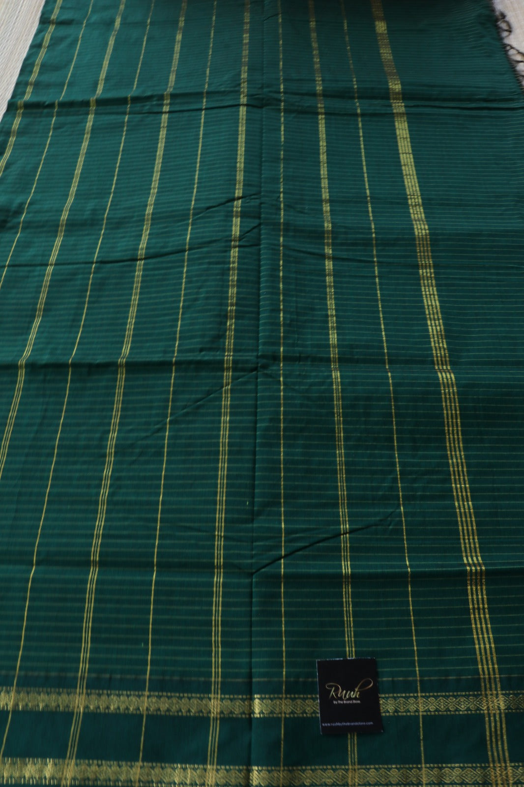 DARK GREEN KALYANI COTTON SAREE - TBS26KC1