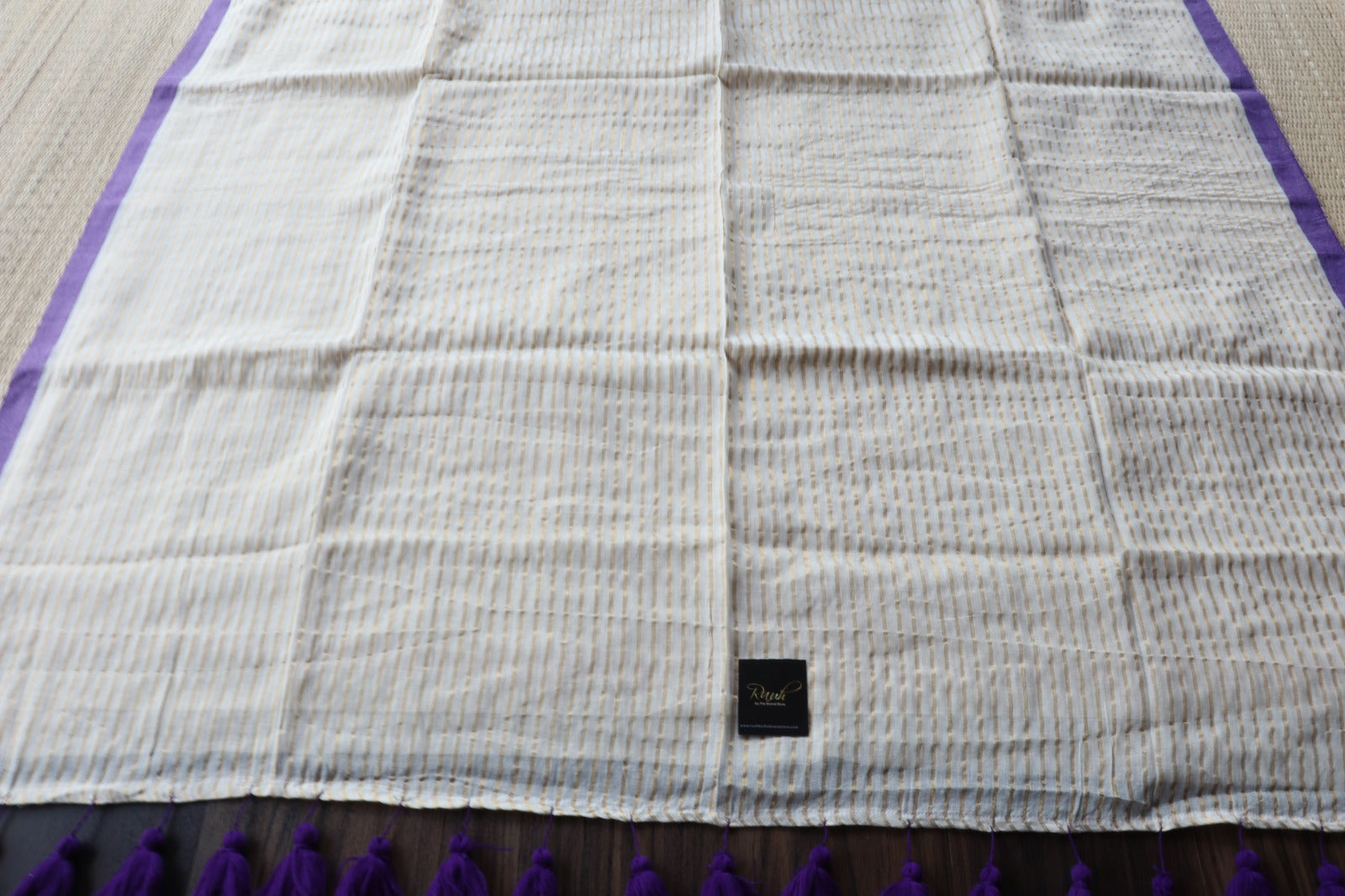 MULMUL SAREE WITH ZARI STRIPES