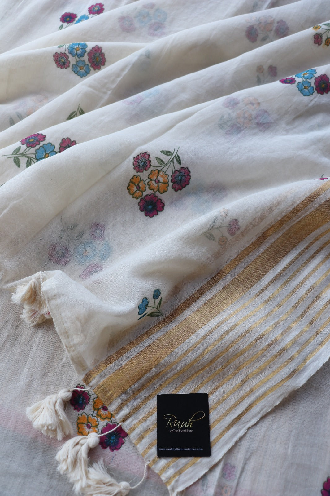 FLORAL PRINTED MUL COTTON SAREE