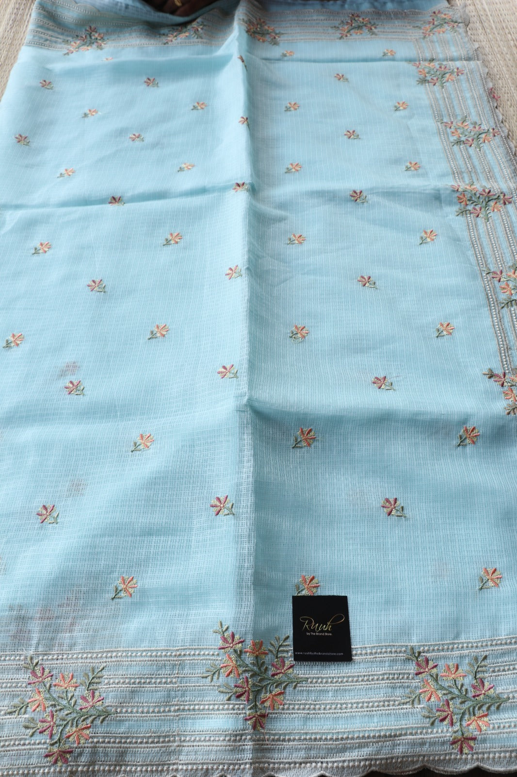 LIGHT BLUE NET KOTA SAREE