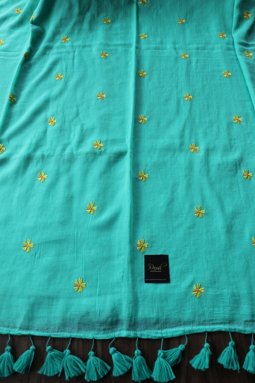 SEA GREEN MULMUL PARIJAT EMBROIDERY-TBS26MPE
