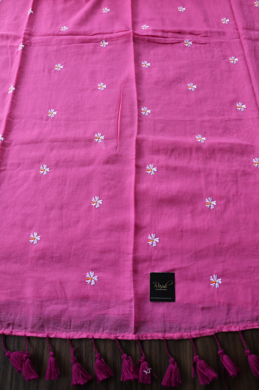 PINK MULMUL PARIJAT EMBROIDERY-TBS26MPE