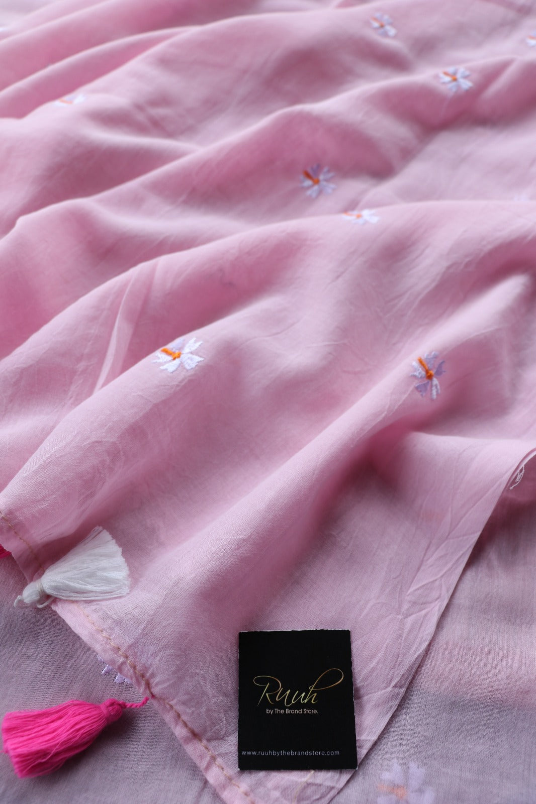 BABY PINK MULMUL PARIJAT EMBROIDERY-TBS26MPE