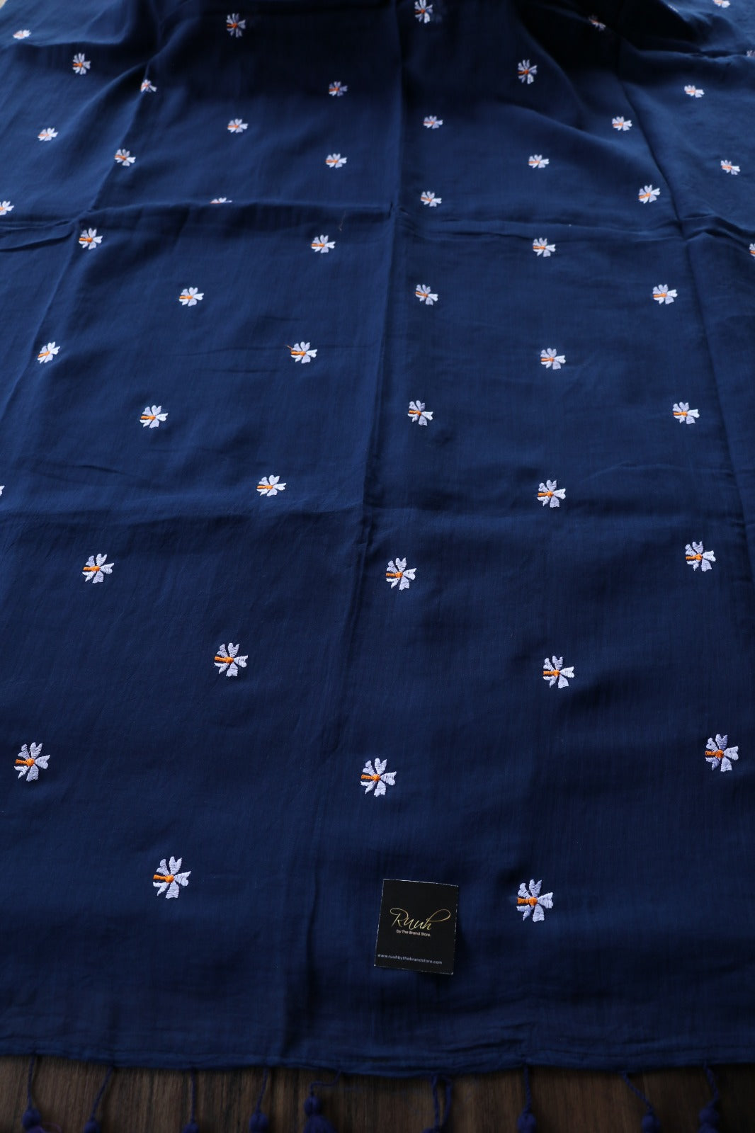 DARK BLUE MULMUL PARIJAT EMBROIDERY-TBS26MPE