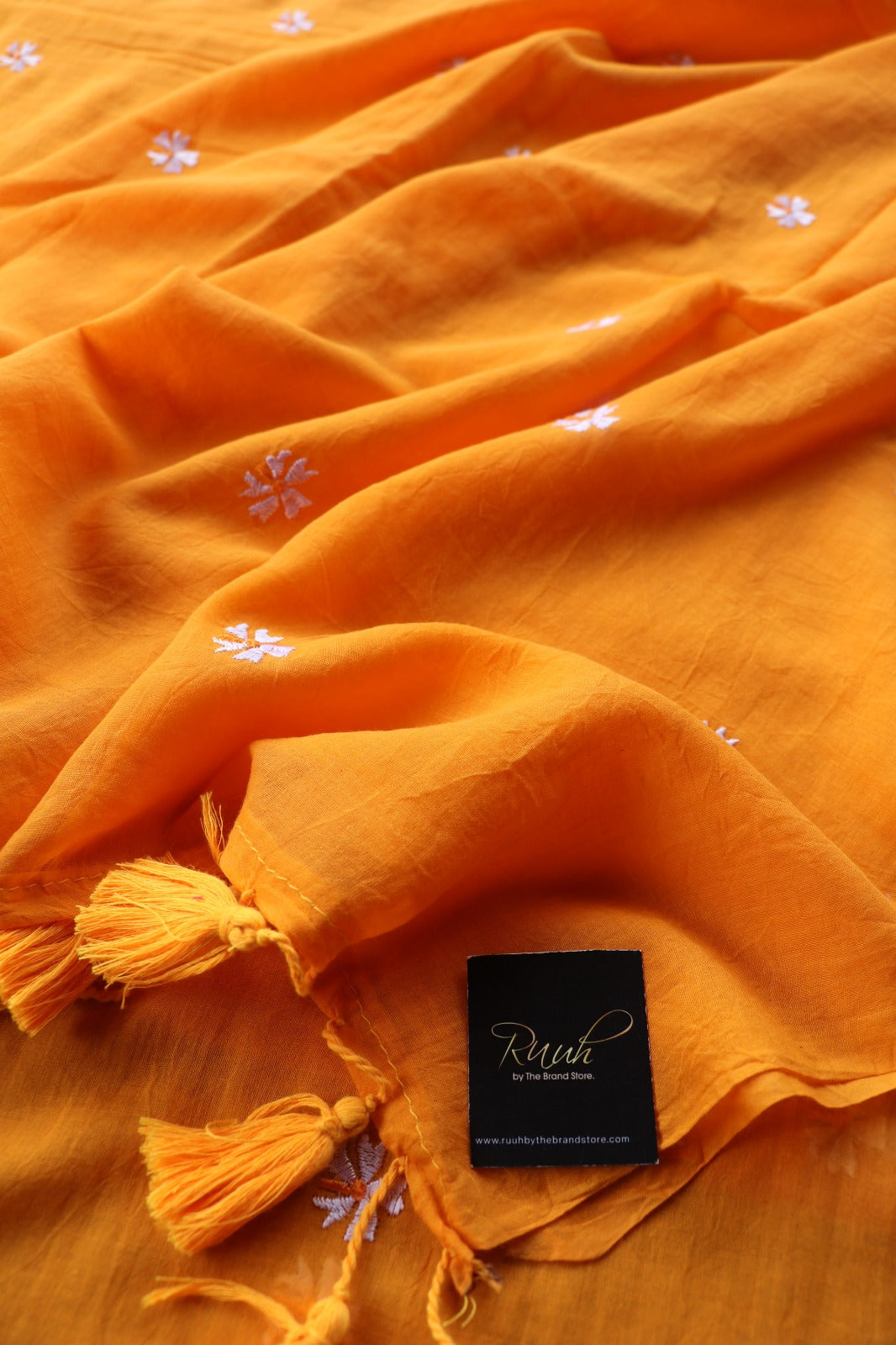 YELLOW MULMUL PARIJAT EMBROIDERY-TBS26MPE