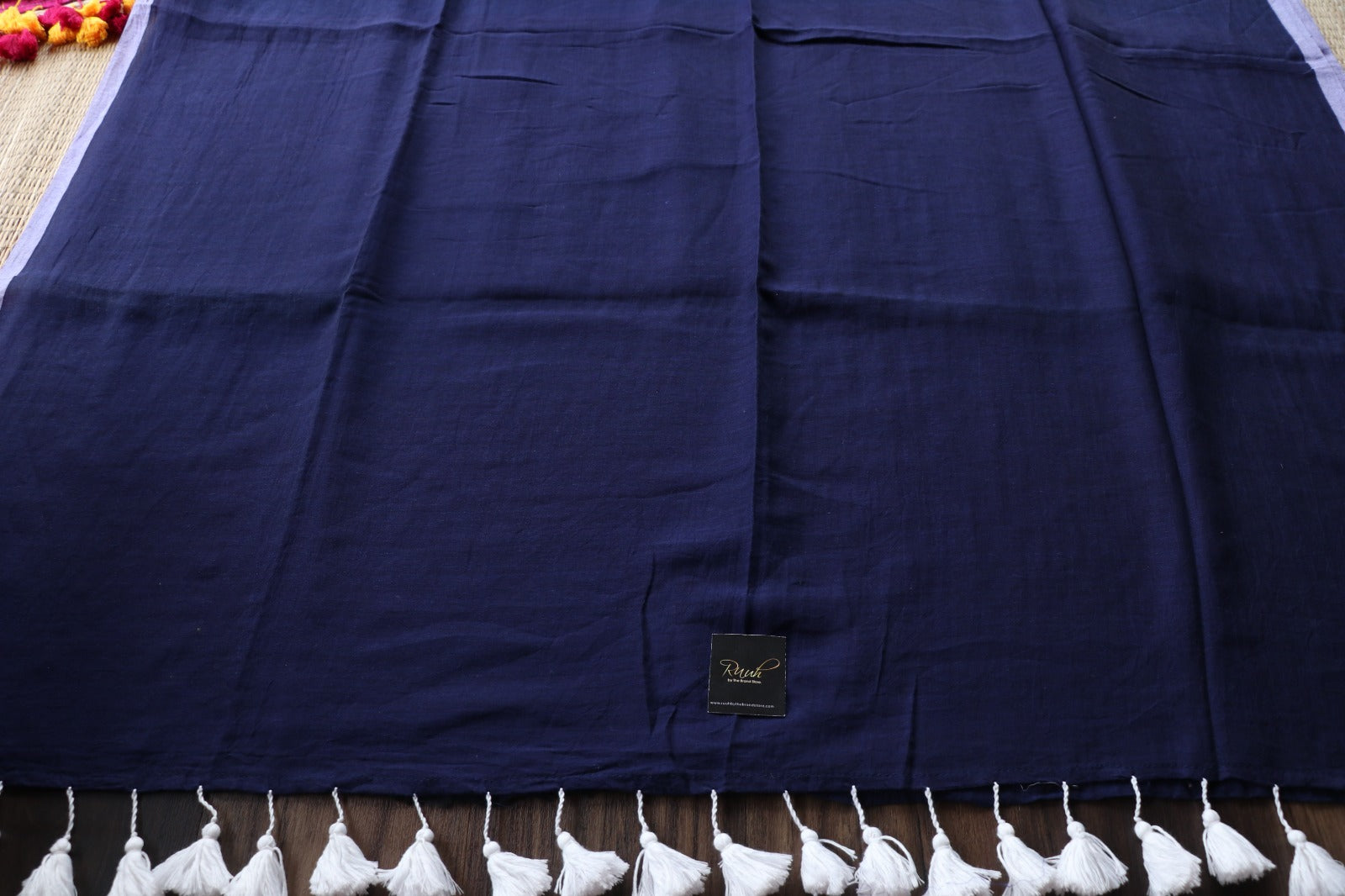 BLUE - OFFWHITE MULCOTTON SAREE