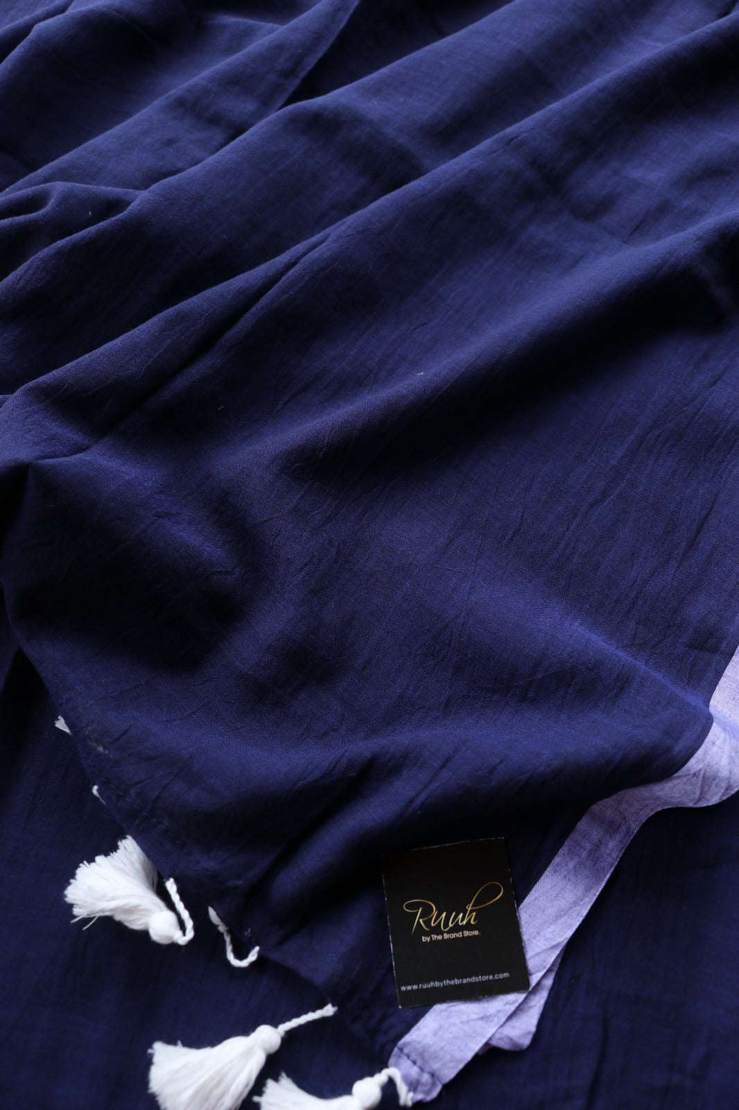 BLUE - OFFWHITE MULCOTTON SAREE