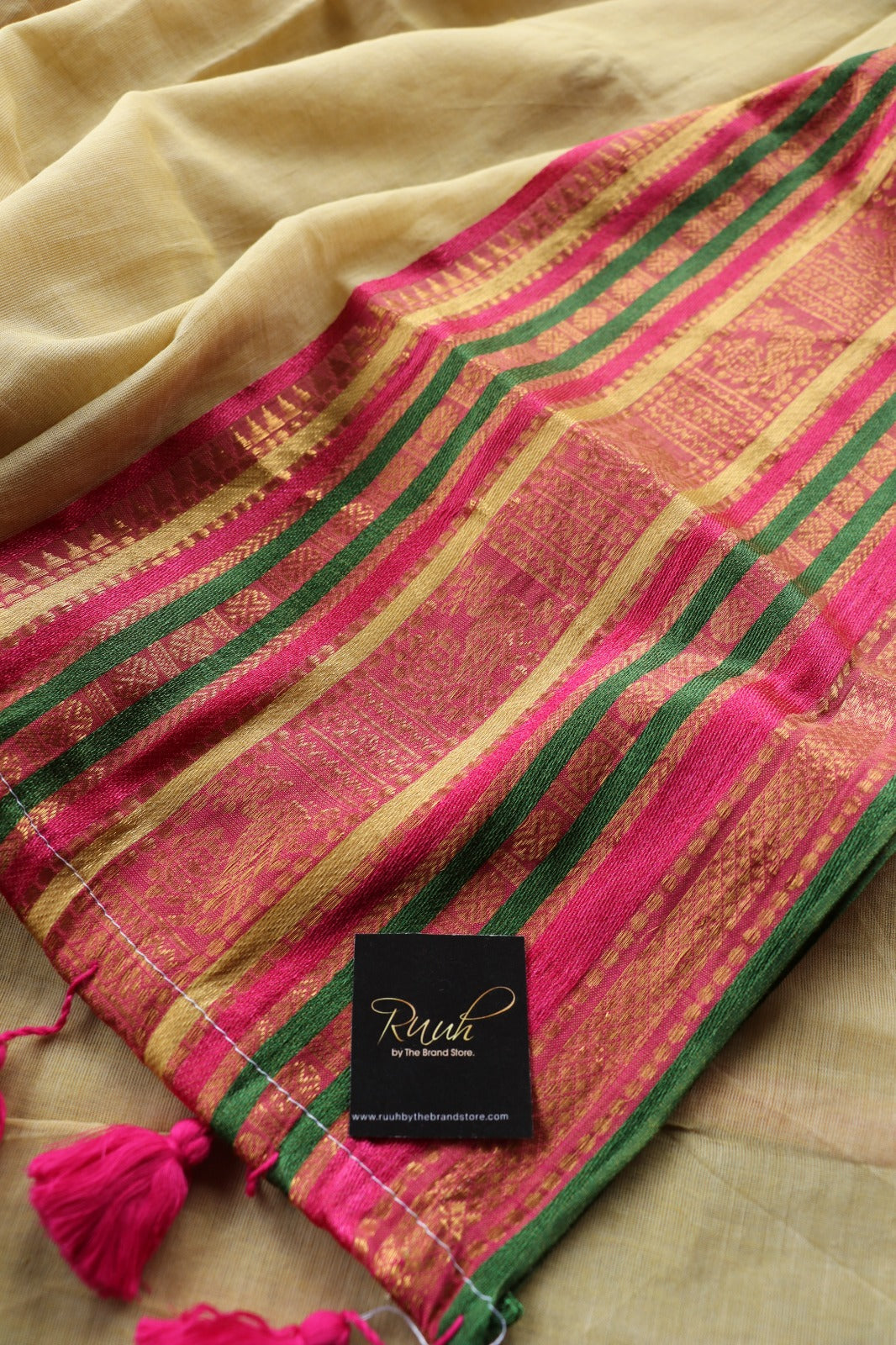 MULMUL COTTON SAREE WITH KANCHI BORDER
