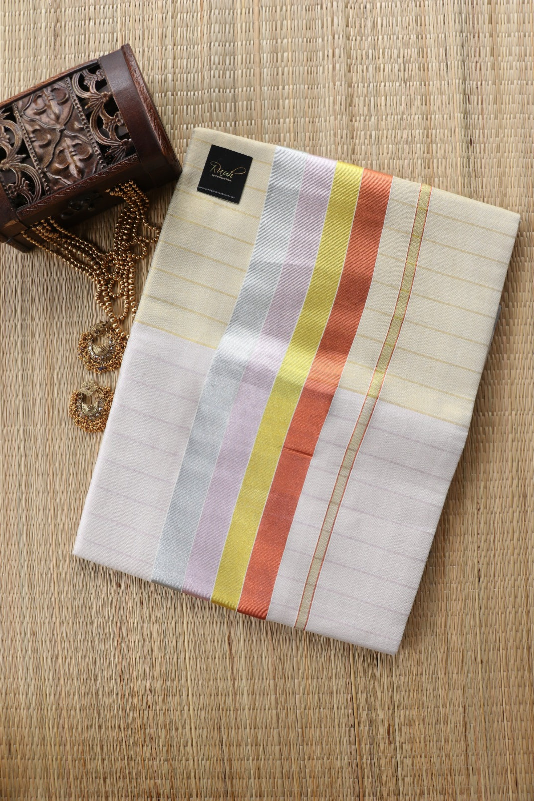 4 COLOUR TISSUE STRIPE SAREE